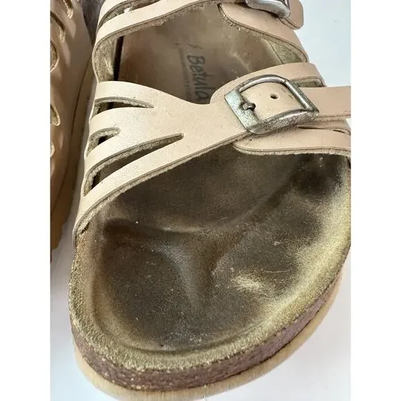 Birkenstock Betula Granada Slides Strappy Sandals Khaki Tan Peach US Size 9 - Picture 3 of 16